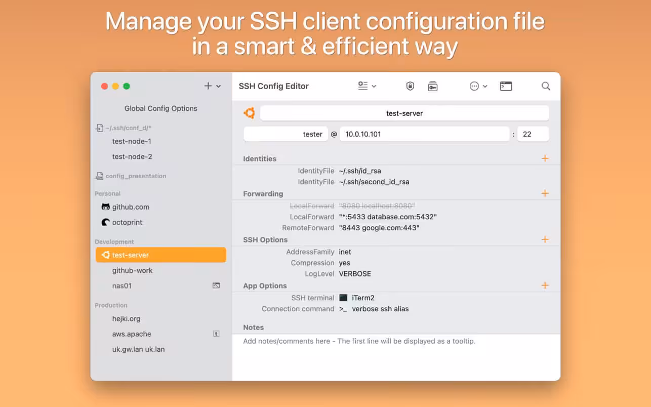 SSH Config Editor Pro Captura 3